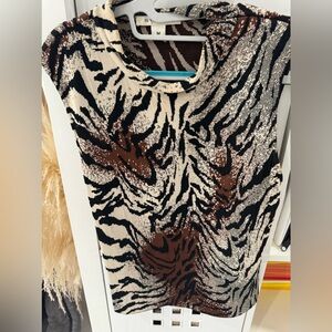 Sleeve less print animal St John